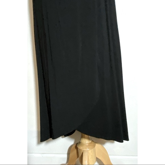 Black Stretch Wrap Skirt with Tie Waist, M - Picture 7 of 7